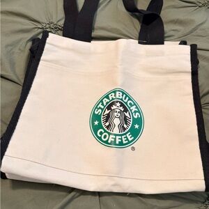 Starbucks Cream and Black Canvas Tote